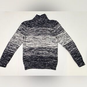 Express Men’s Black and White Ombre Turtleneck Sweater